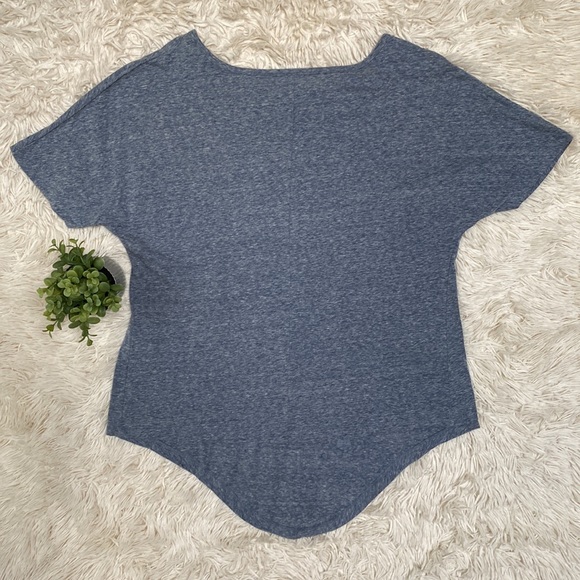 🎉HP🎉 Boutique Star Hi Lo Tie Top 💗 Heathered Blue & White - Picture 6 of 14